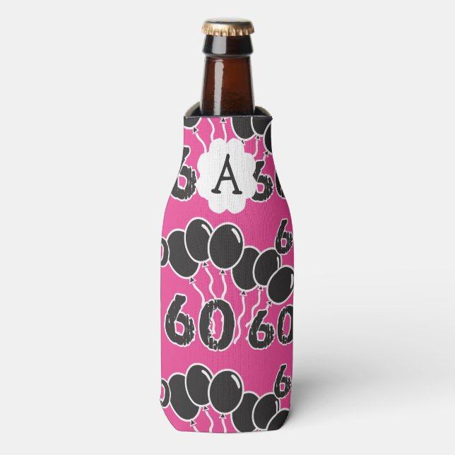 Personnalisé 60e anniversaire PINK Glacière boutei (Bottle Devant)