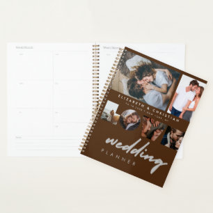Personnalisé 6 photos Brown Love Script Wedding pl