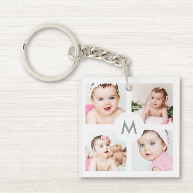 Personnalisé 8 Photo Collage Monogramme Blanc (Créateur téléchargé)