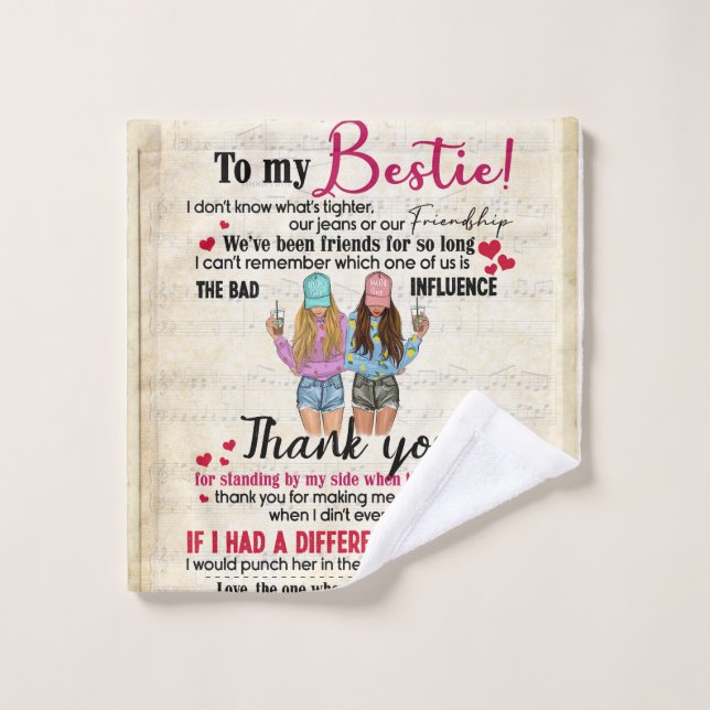 Personnalisé À Ma Couverture Bestie (Gant de toilette)
