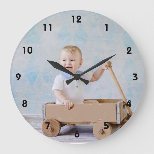 Personnalisé Ajoutez Votre Horloge murale Photo Pr (Recto)