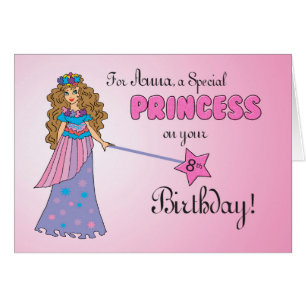 PERSONNALISÉ Anna 8e anniversaire Princesse rose
