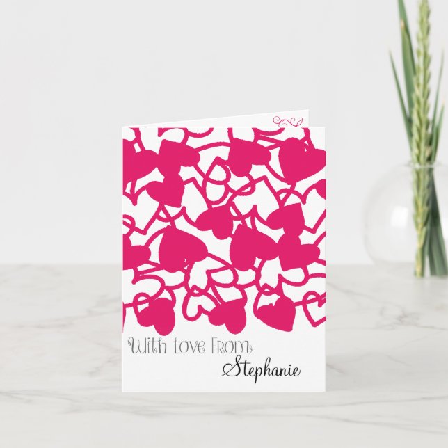 Personnalisé Avec L'Amour Du Coeur Cartes Note (Devant)