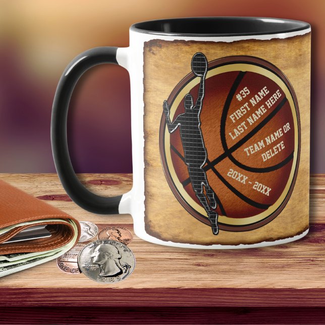 Personnalisé, Basketball Mugs pour les joueurs, En (Personalized, Basketball Gifts for Coaches, and Players. Gift Ideas for Basketball Team. )