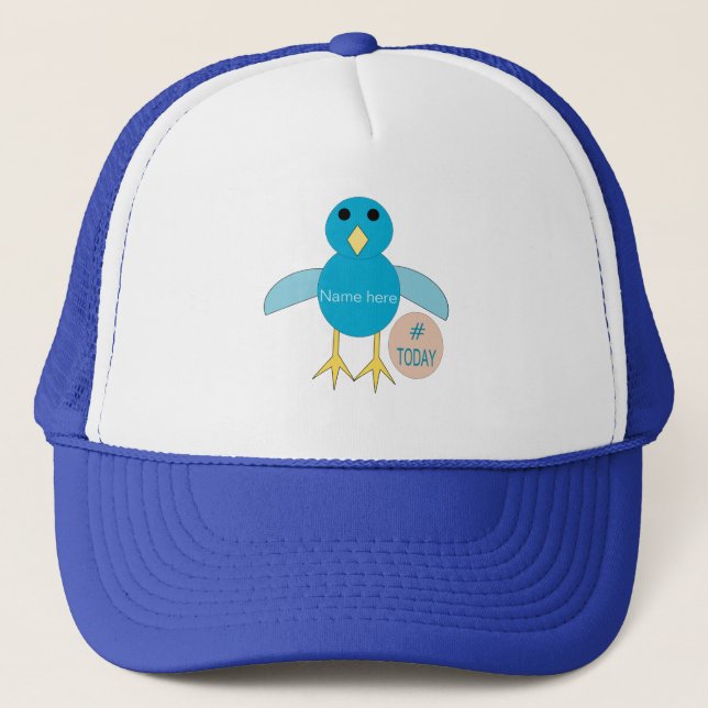 Personnalisé Blue Birthday Boy Chick Casquette (Devant)