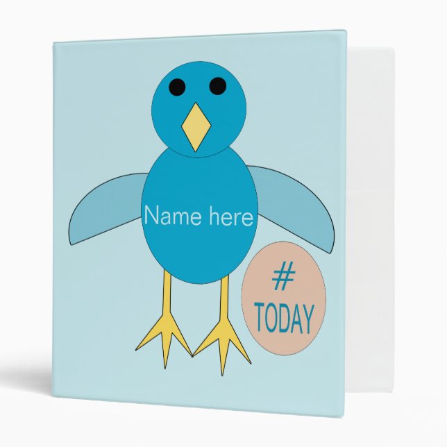 Personnalisé Blue Birthday Boy Chick Classeur (Devant/intérieur)