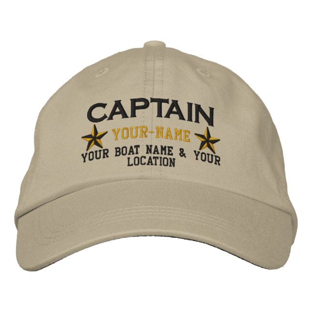 Personnalisé Capitaine Stars Ball Casquette Broder (Devant)