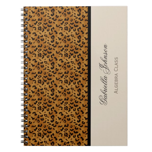 Personnalisé : Carnet d'empreinte de léopard (Devant)