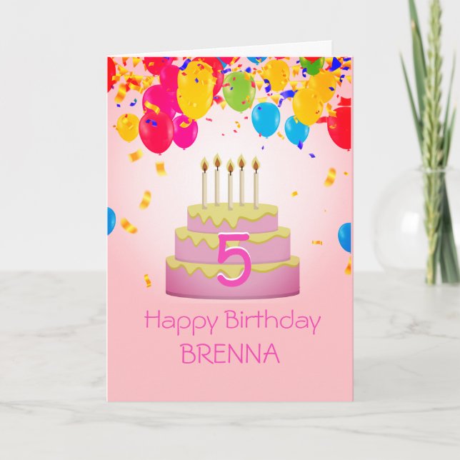 Personnalisé! Carte personnalisée 5e anniversaire (Devant)