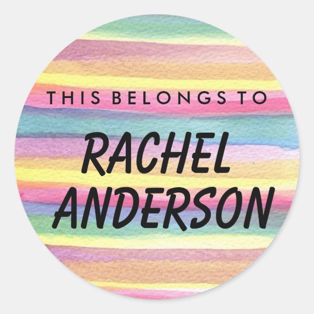 Personnalisé, Ce Qui Appartient À Un Sticker Rond (Devant)