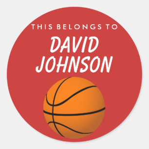 Personnalisé Cela Appartient À Sticker - Basketbal