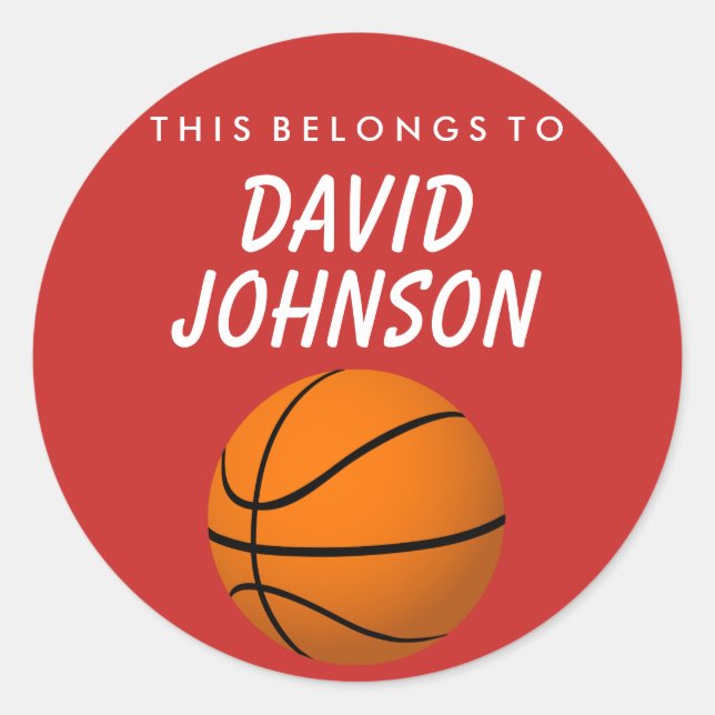 Personnalisé Cela Appartient À Sticker - Basketbal (Devant)