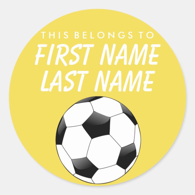 Personnalisé Cela Appartient À Sticker - Soccer (Devant)