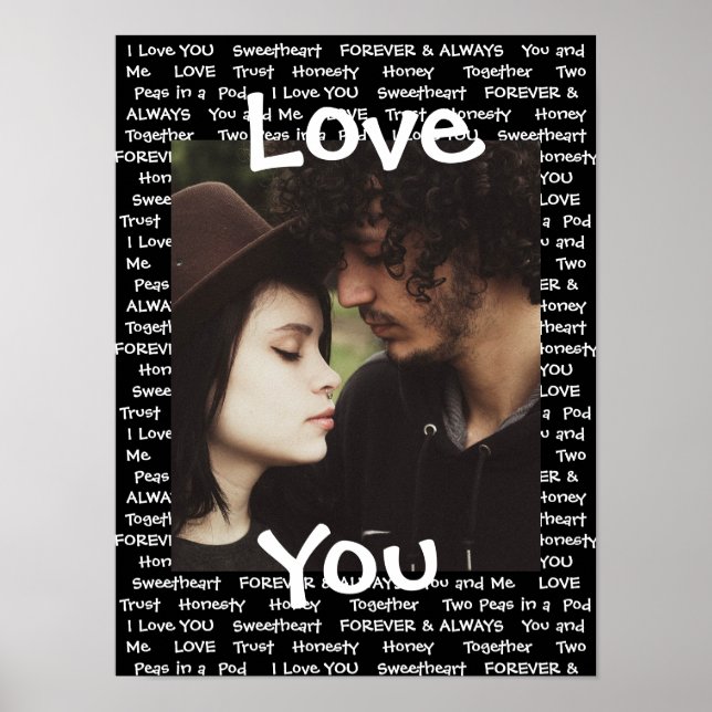 Personnalisé cette affiche de couple "Love You" (Devant)