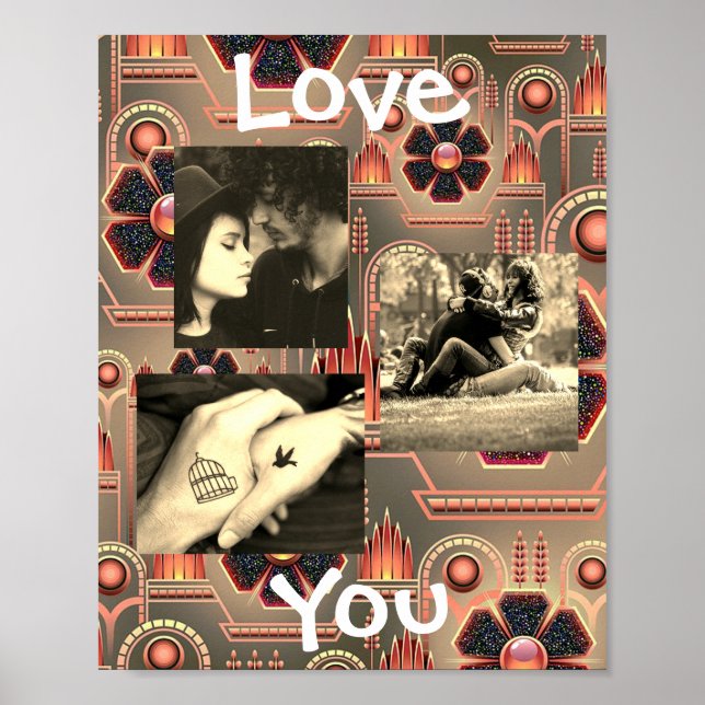 Personnalisé cette affiche photo de couple "Love Y (Devant)