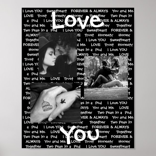 Personnalisé cette affiche photo de couple "Love Y (Devant)
