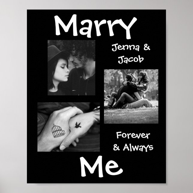 Personnalisé cette affiche photo de couple "Marry  (Devant)