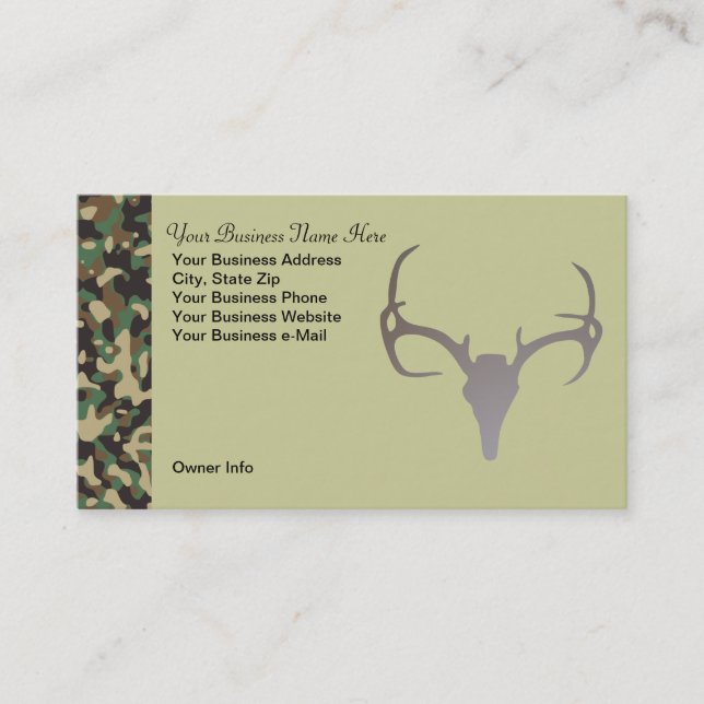 Personnalisé chassant le carte de visite de cerfs (Devant)