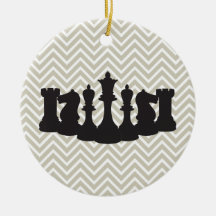 Personnalisé Chic Chevron Chess Ornement de Noël