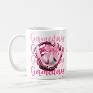 Personnalisé Chic Photo Pink Bow Baseball Jeu Mug