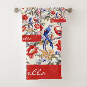 Personnalisé Chinoiserie Asiatique Floral Rose Ble