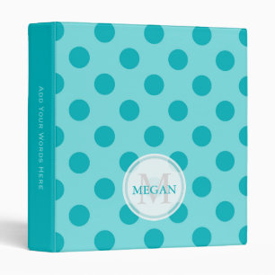 Personnalisé : Classeur bleu de point de polka