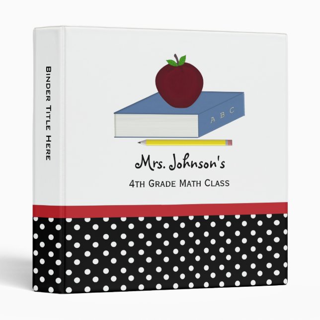 Personnalisé : Classeur de professeur (Devant/Côté)