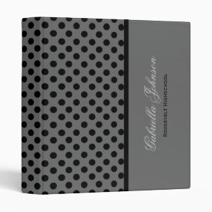 Personnalisé : Classeur noir de point de polka
