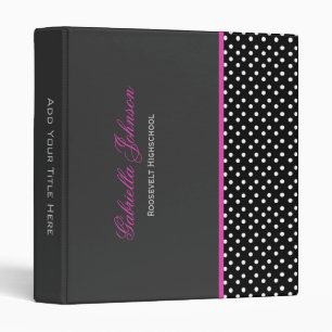 Personnalisé : Classeur noir, rose et blanc de