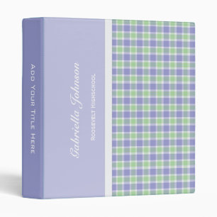 Personnalisé : Classeur pourpre et vert de plaid