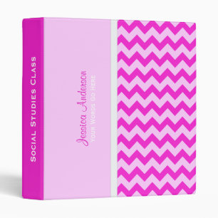 Personnalisé : Classeur rose de Chevron
