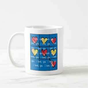Personnalisé, Classique, Mug Blanc "Je t'aime"