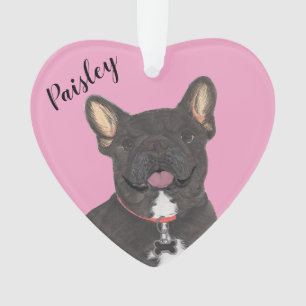 Personnalisé Coeur rose Noir Brindle Français