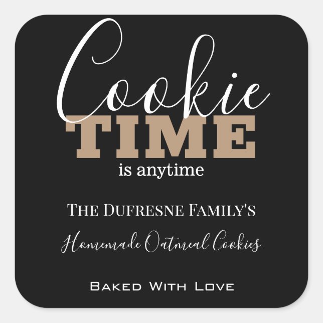 Personnalisé "Cookie Time" Étiquette alimentaire p (Devant)