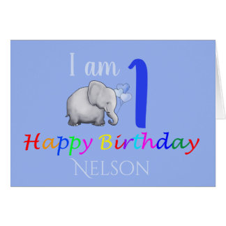 Personnalisé Cute Baby Elephant 1er Anniversaire P