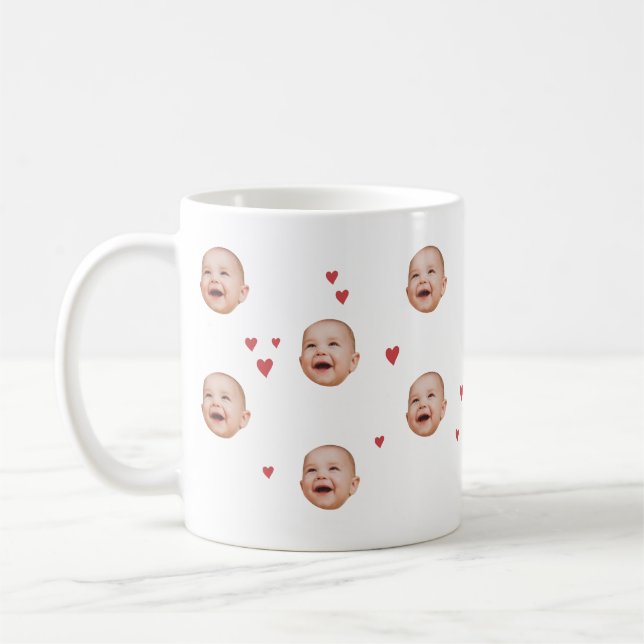 Personnalisé Cute Baby Face 1 Photo Mug (Gauche)