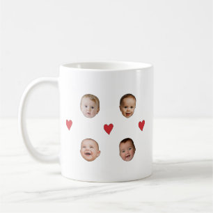Personnalisé Cute Baby Face 4 Photos Mug