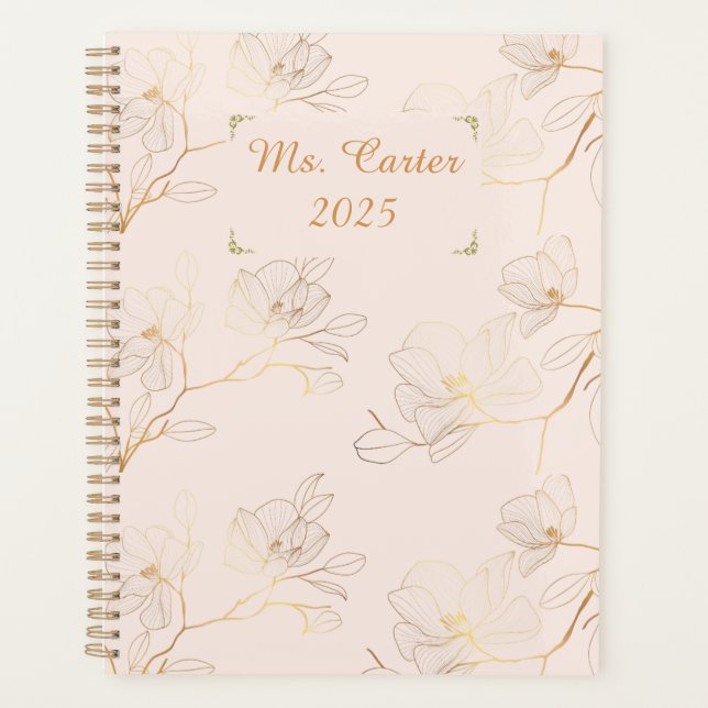 Personnalisé Elegant Gold Floral hebdomadaire/mens (Devant)