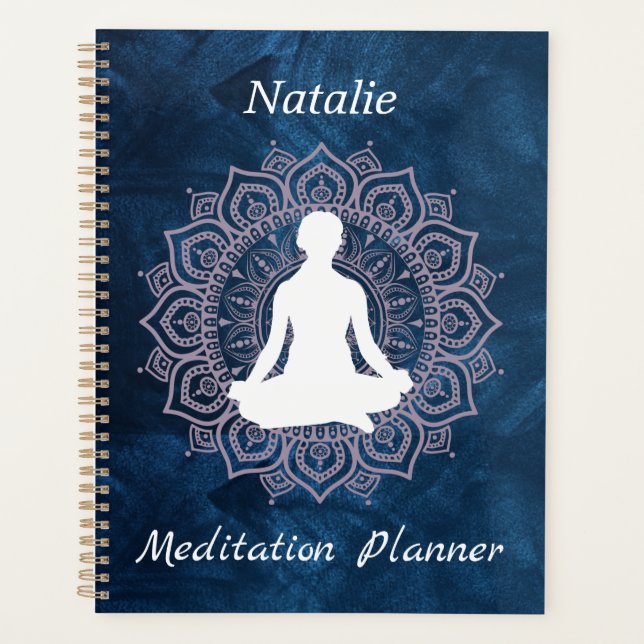 Personnalisé Elégant mandala bleu méditation zen (Devant)