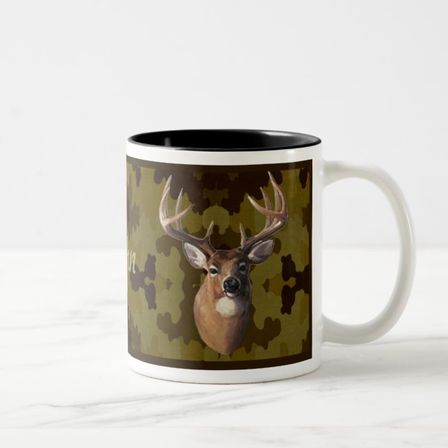 Personnalisé en camo noir Deer Mug (Droit)