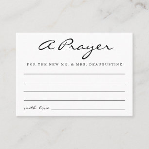Personnalisé épousant la carte de prière - simple