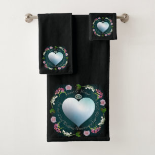 Personnalisé Événement Coeur Floral Photo Serviett