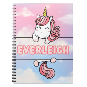 Personnalisé Everleigh Unicorn Girlie Carnet