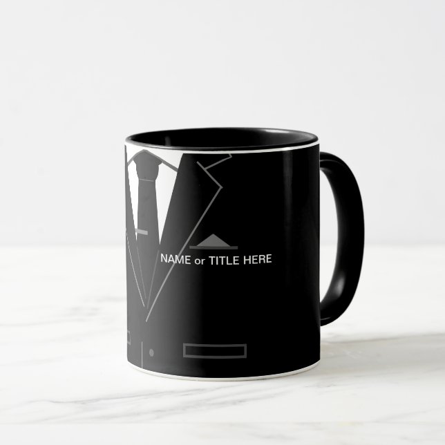Personnalisé Funny Business Mug Cadeau Black Costu (Devant droit)