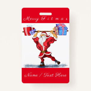 Personnalisé Funny Noël Nom Badge Père Noël Cadeau