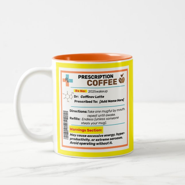 Personnalisé Funny Prescription Café Mug (Gauche)
