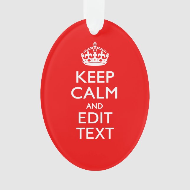 Personnalisé Gardez Le Calme Et Votre Texte Rouge  (devant)
