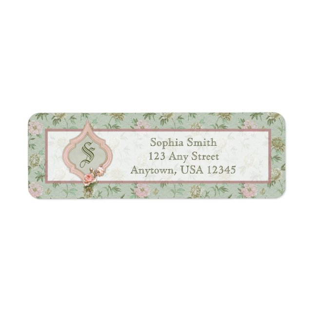 Personnalisé Girly Chic Vert et rose Floral (Devant)