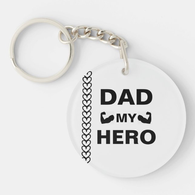Personnalisé Hero Papa Porte - clé - Cadeau des en (Devant)