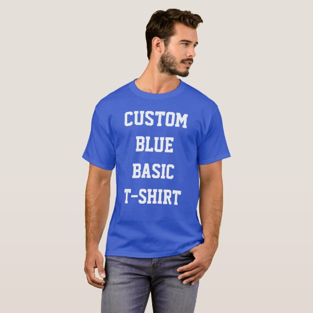 Personnalisé Hommes BASIC ROYAL BLUE T-SHIRT (Devant entier)